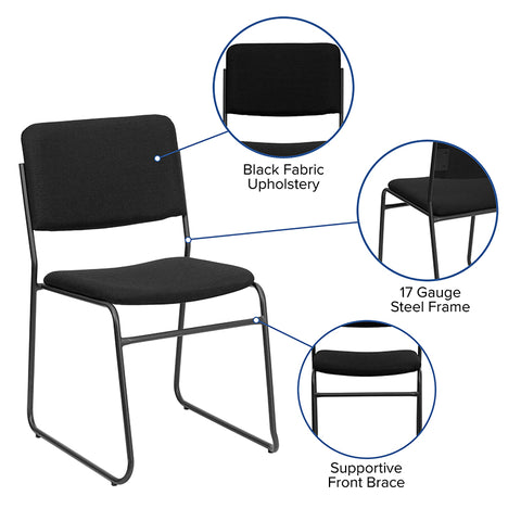 Black Fabric Stack Chair