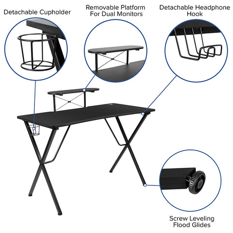 White Platform Gaming Desk