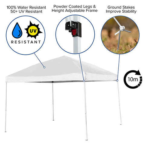 10'x10' White Pop Up Canopy