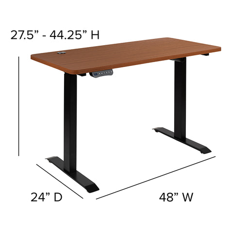 Mahogany Electric Stand Desk