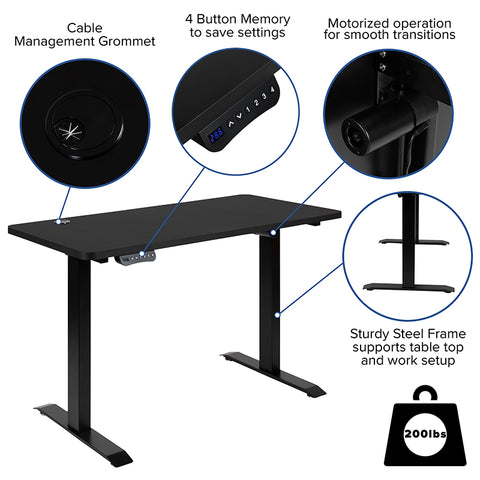 Mahogany Electric Stand Desk