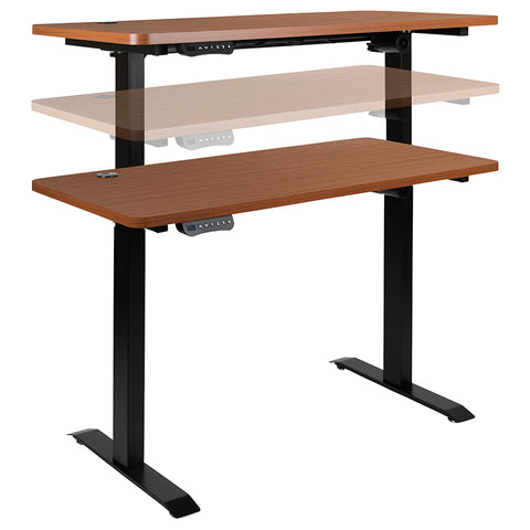 Mahogany Electric Stand Desk