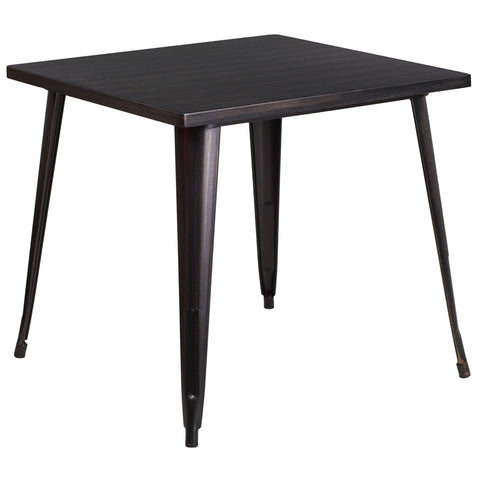 31.75SQ Aged Black Metal Table