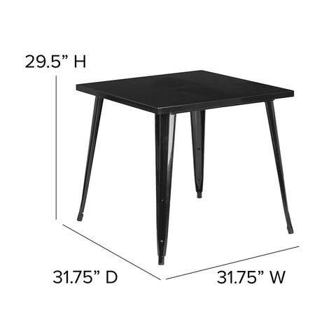 31.75SQ Aged Black Metal Table