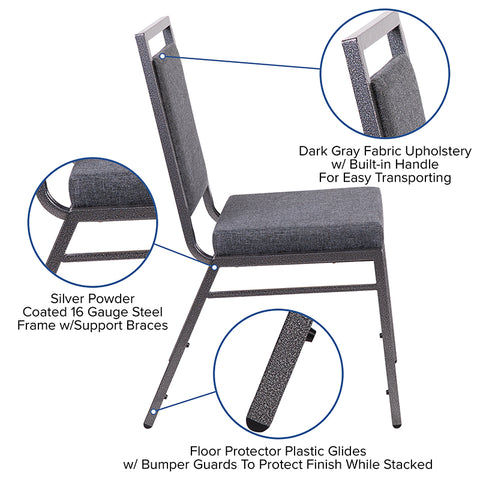 Dark Gray Fabric Banquet Chair