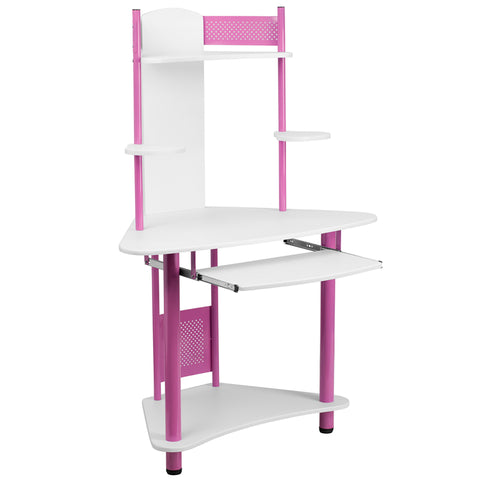 Pink Corner Hutch Desk