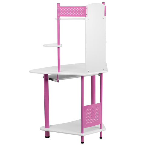 Pink Corner Hutch Desk