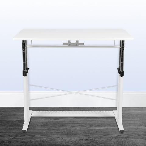 White Sit-Stand Office Desk