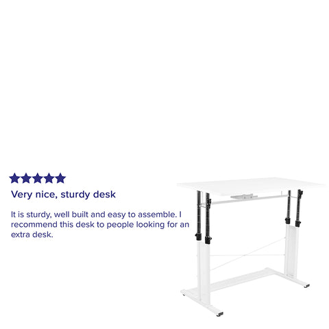 White Sit-Stand Office Desk