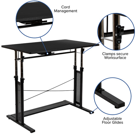 White Sit-Stand Office Desk