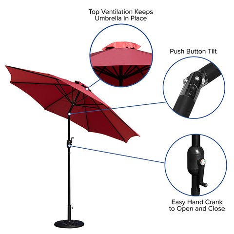 Tan Umbrella & Black Base Set