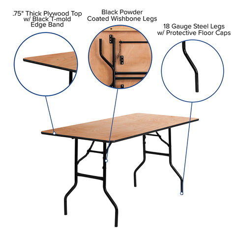 30x60 Wood Fold Table