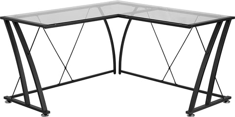 Glass L-Shape Corner Desk