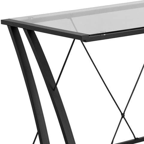 Glass L-Shape Corner Desk