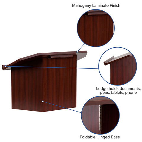 Mahogany Foldable Lectern