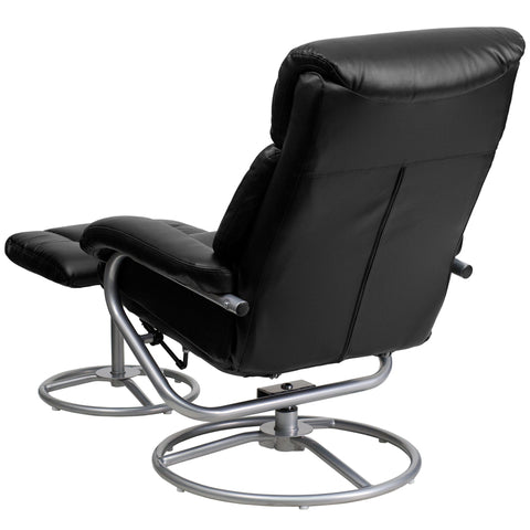 Black Leather Recliner&Ottoman