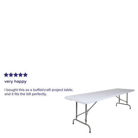 30x96 White Plastic Fold Table