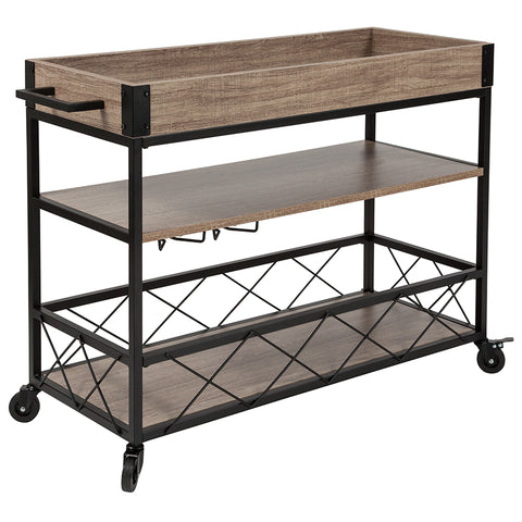 Oak Wood Kitchen Bar Cart