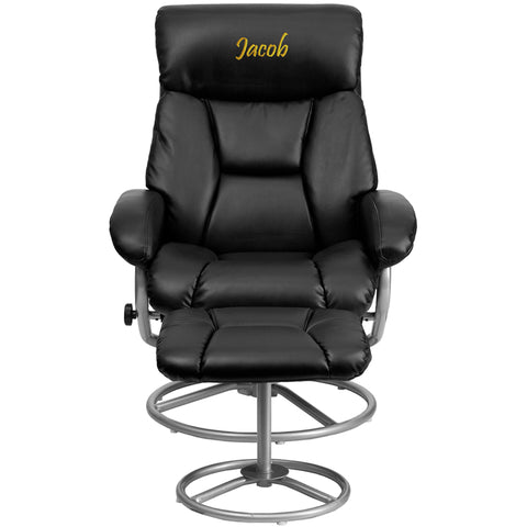 Black Leather Recliner&Ottoman