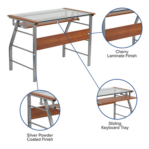 Glass Top Keyboard Desk