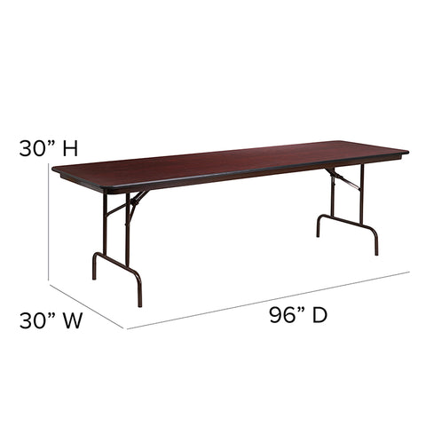 30x96 Mahogany Wood Fold Table