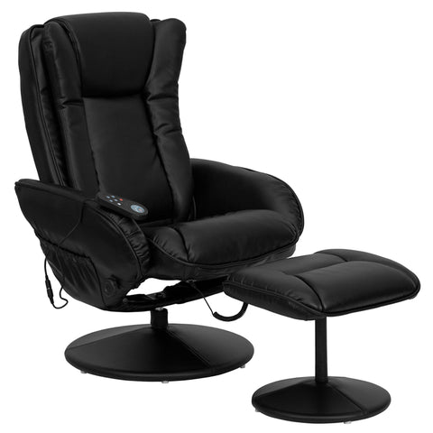 Massage Black Leather Recliner