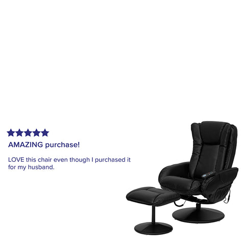 Massage Black Leather Recliner