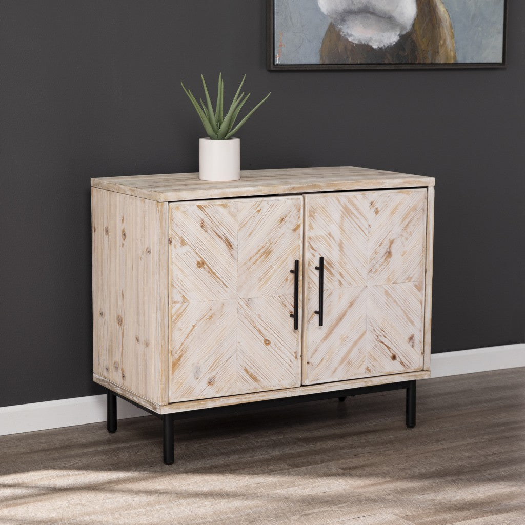 Modern Farmhouse Rustic Natural Accent Storage Cabinet