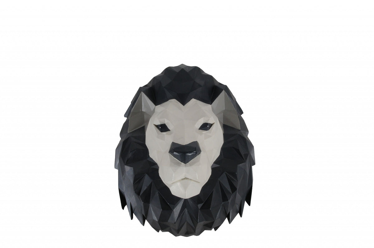 11.5" x 9.5" x 14" Origami Lion Head Wall Decoration