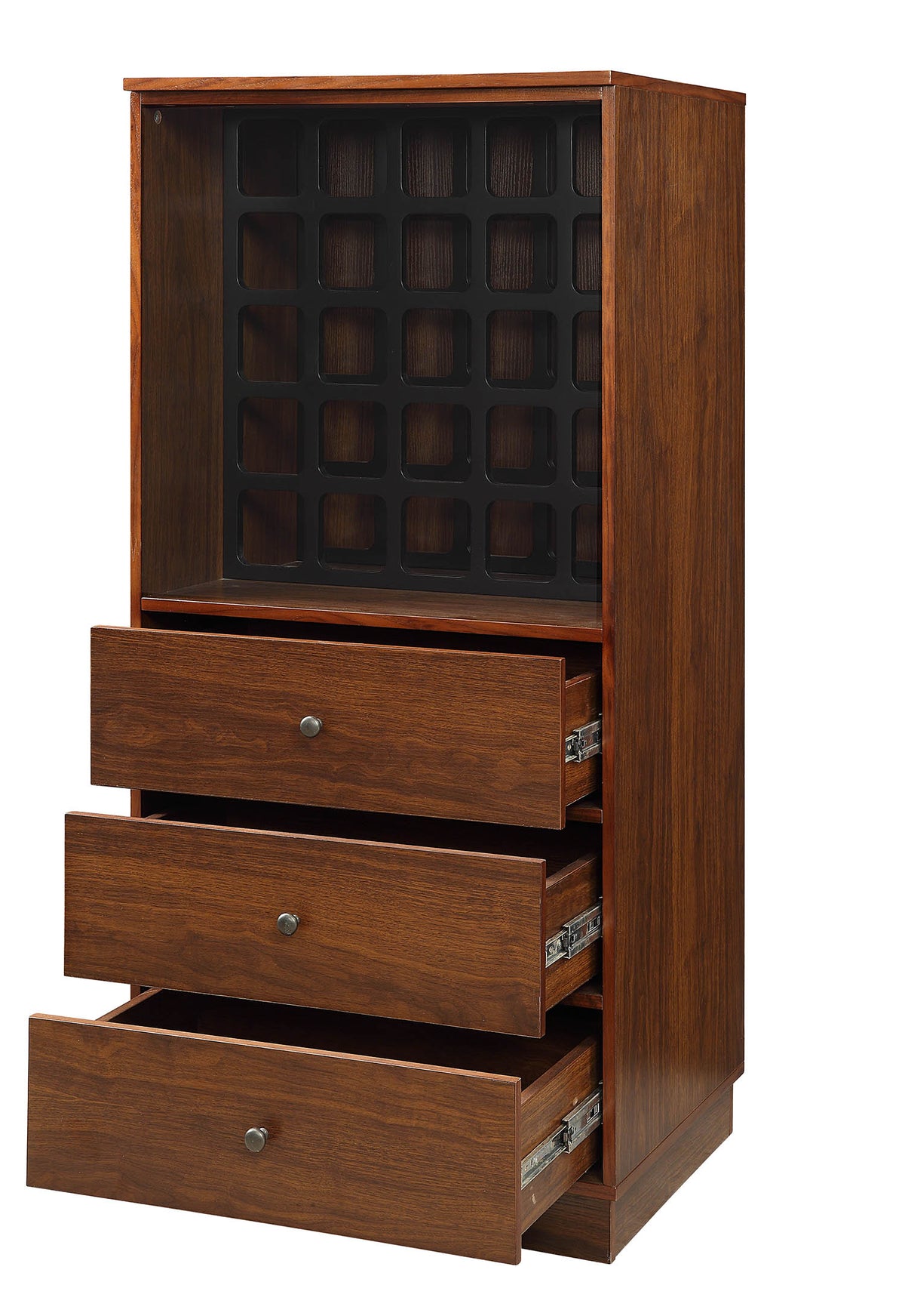 24" X 20" X 52" Wine Cabinet In Walnut - Mdf