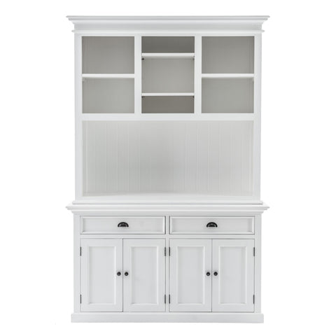 Classic White Buffet Hutch Unit with 2 Adjustable Shelves