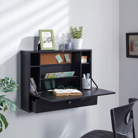 Black Wall Mount Folding Desk