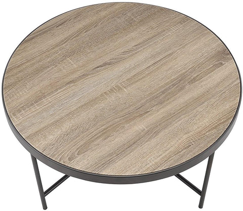 32.3" X 32.3" X 15.75" Weathered Gray Oak Coffee Table