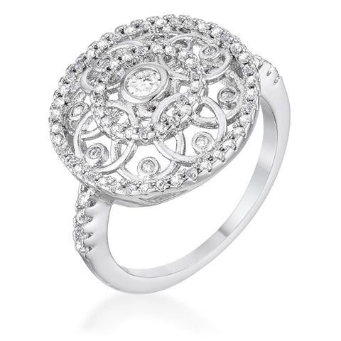 .5 Ct Interlocking Circles Ring with CZ, <b>Size 5</b>