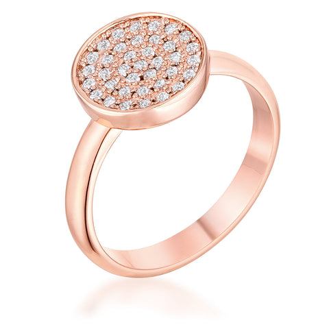 0.2ct CZ Rosegold Pave Circle Ring, <b>Size 5</b>