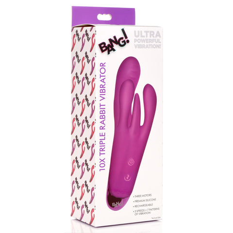 10x Triple Rabbit Silicone Vibrator