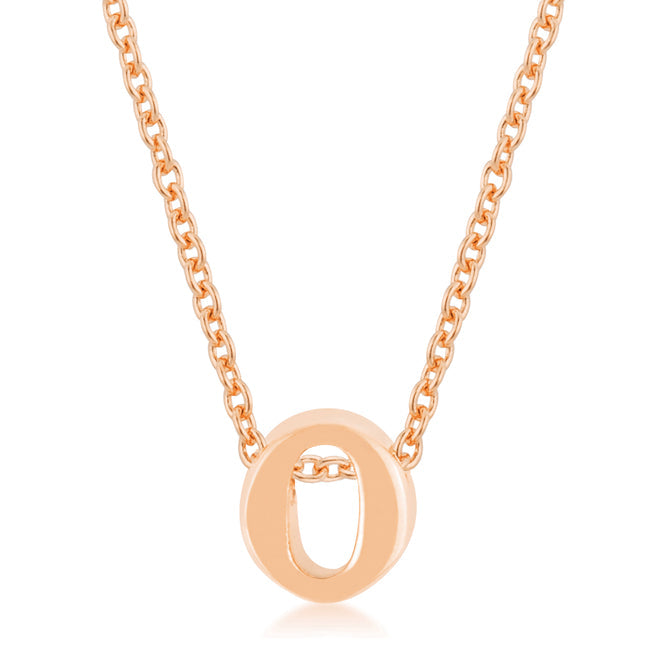 Rose Gold Finish Initial O Pendant