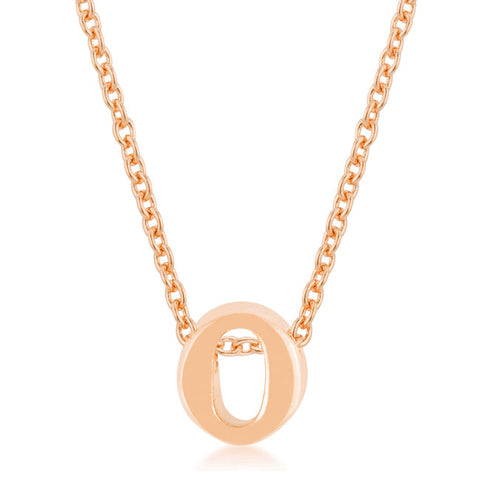 Rose Gold Finish Initial O Pendant