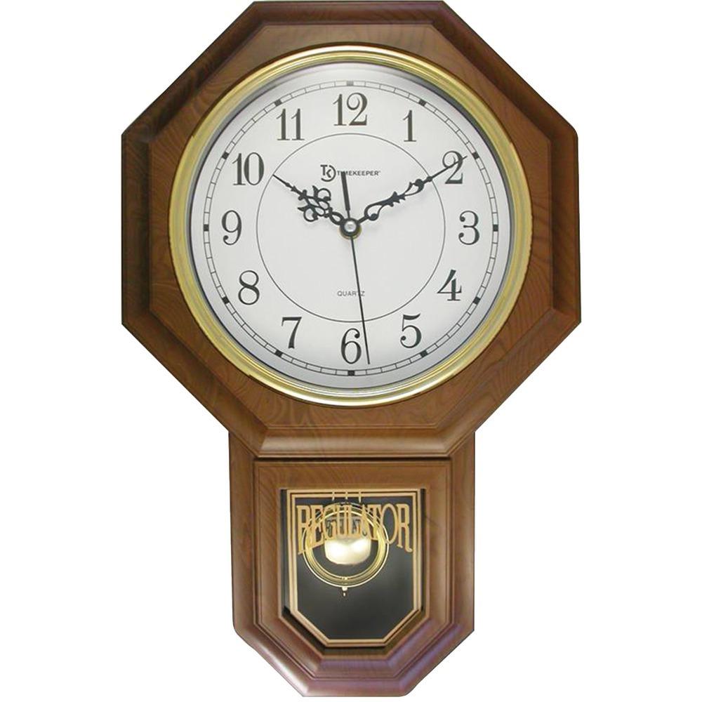 Timekeeper 180wagm Essex 18.75 Modern Pendulum Wall Clock (faux Wood)