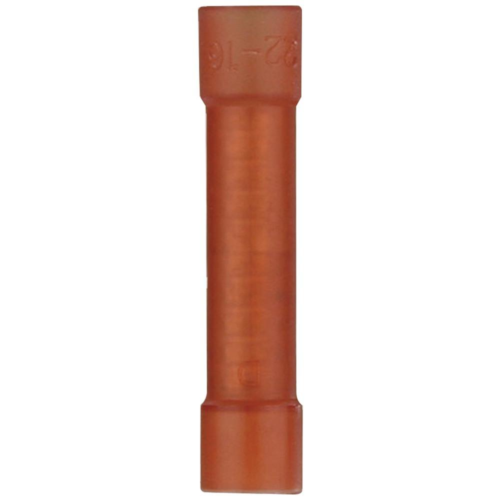 Install Bay Rnbc Butt Connectors, 100 Pk (red, 22-18 Gauge)