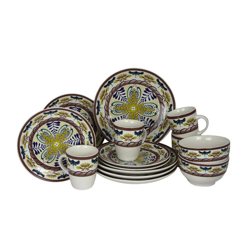 Elama Countryside Sunrise 16-piece Stoneware Dinnerware Set