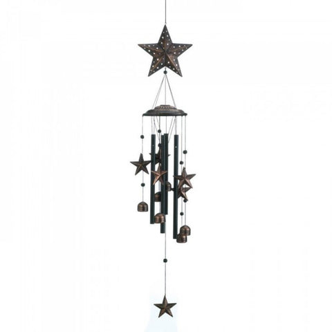 26&amp;#34; Bronze Stars Wind Chimes