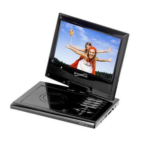 Supersonic SC-179DVD Portable DVD Player - 9" Display - 800 x 480 - Black