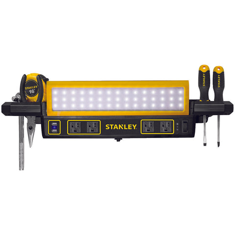 Stanley 1&#44;000-lumen Workbench Shop Light With Power Strip Bglpsl1000s