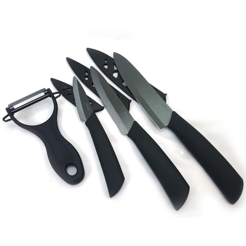 Ostead 4 Piece Ceramic Cutlery Knife Set In Black