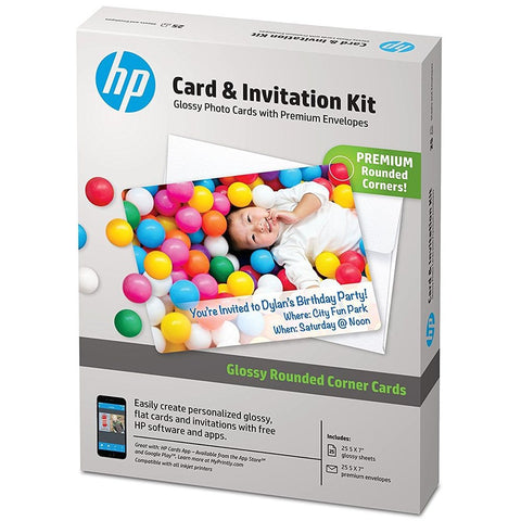 Hp K6b84a Cards And Invitation Kit With Envelopes - 5x7-inch - 25 Sheets