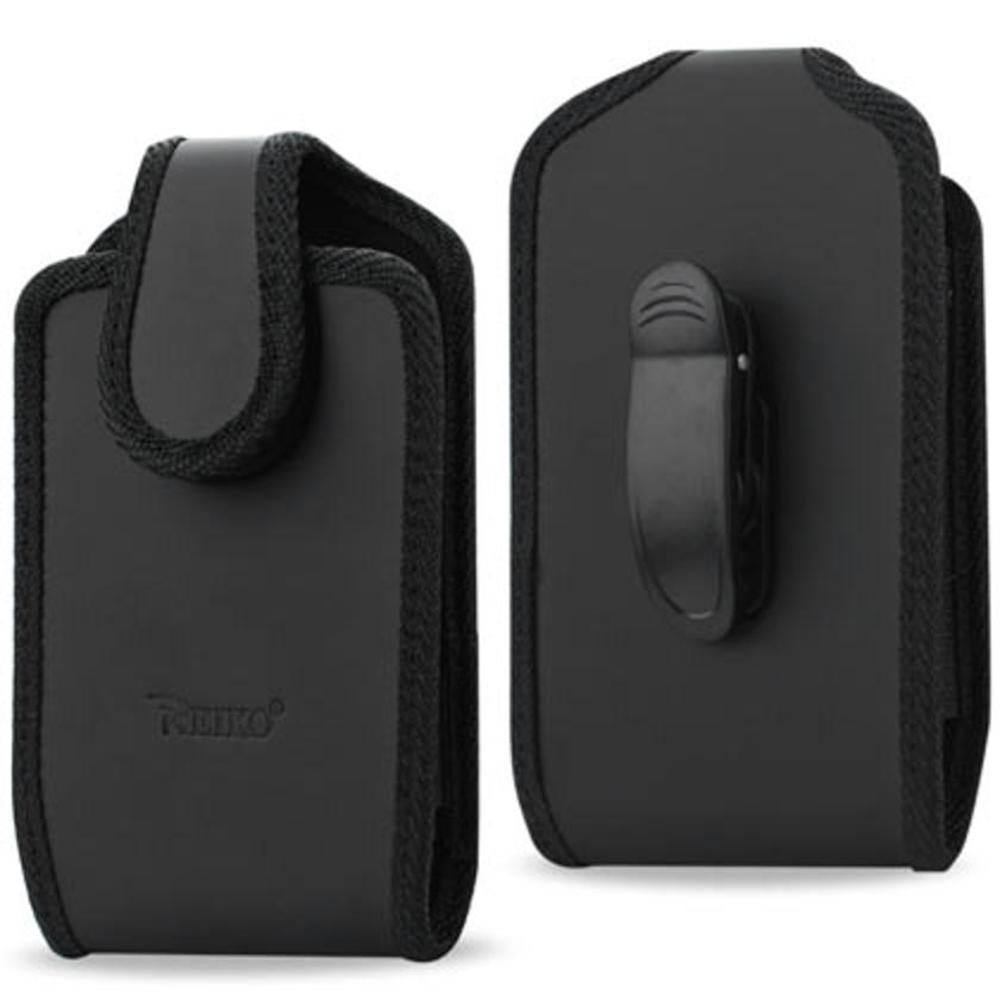 Vertical Pouch Iphone 5 With 360 Rotating Belt Clip And Rugged Edges In Black (5.42x2.66x0.53 Inches Plus)