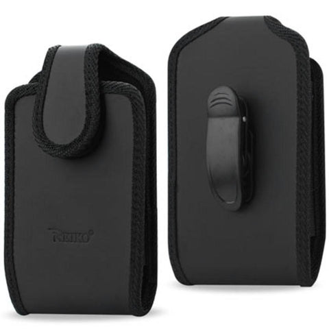 Vertical Pouch Iphone 5 With 360 Rotating Belt Clip And Rugged Edges In Black (5.42x2.66x0.53 Inches Plus)