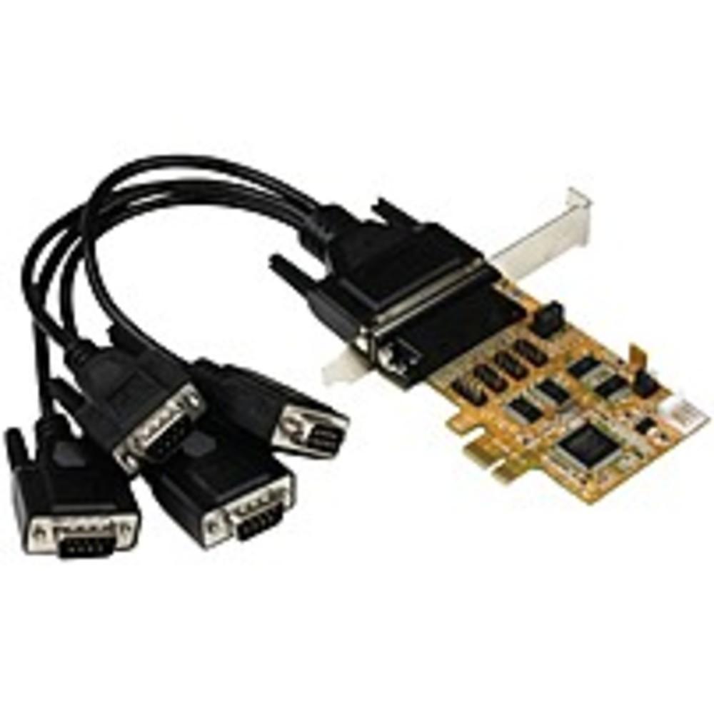 Startech.com 4 Port Pci Express (pcie) Rs232 Serial Card W/ Power Output And Esd Protection - Pci Express X1 - 4 X Db-9 Male Serial Via Cable - Plug-in Card