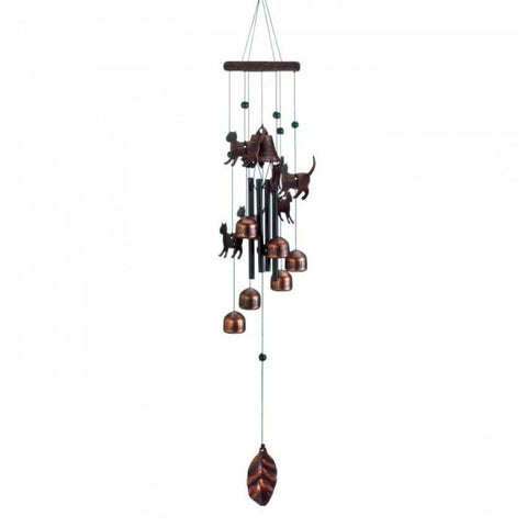 26&amp;#34; Bronze Cats Wind Chimes